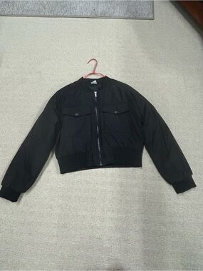 The Children's Place Black Cropped Bomber Jacket